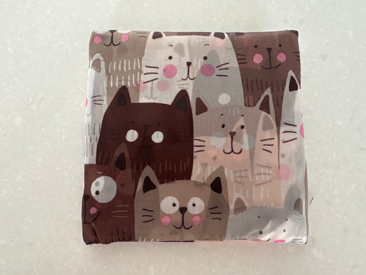 Colourful cat printed foldable shopping bag